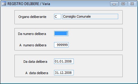 Stampa Registro Delibere